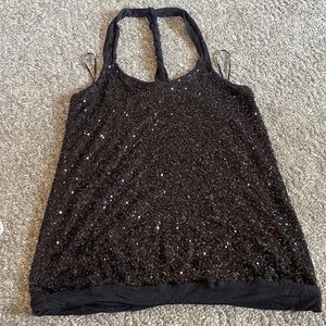 Express sequin halter top